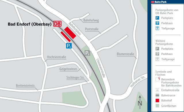 Parkplatz Bahnhof Rückseite P1 Bad Endorf