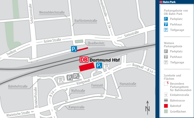Parkplatz Hauptbahnhof Königswall in Dortmund